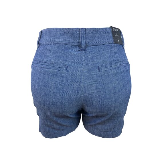 J.Crew Womens Chambray Shorts Blue Tailored Fit Summer Wear Size 4  - New - Picture 3 of 10